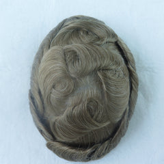 FSK-04 | Split knots with V-Looped Full Skin Men's Hair Systems | 0.04mm Base| Natural Thin Skin Easy Wear Men's Toupee