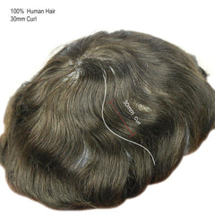 DLH-1|Diamond Lace Base Injected Thin Skin Men’s Hairpiece Attached with French Lace Front | Natural hairline