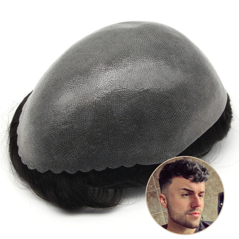 FSK-10 | Split V-Looped-Knoten mit Full Skin Hair System| 0,10-0,12 mm Basis | Strapazierfähigstes Haar