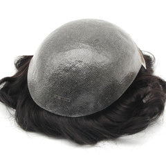 BIO Style | Thin Skin with Lace Front Easy Wear Undetectable V-looped Cut-Away Base Men's Natural Prosthesis Hairpieces| Natural Hairline