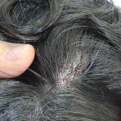 FSK-04 | Split knots with V-Looped Full Skin Men's Hair Systems | 0.04mm Base| Natural Thin Skin Easy Wear Men's Toupee