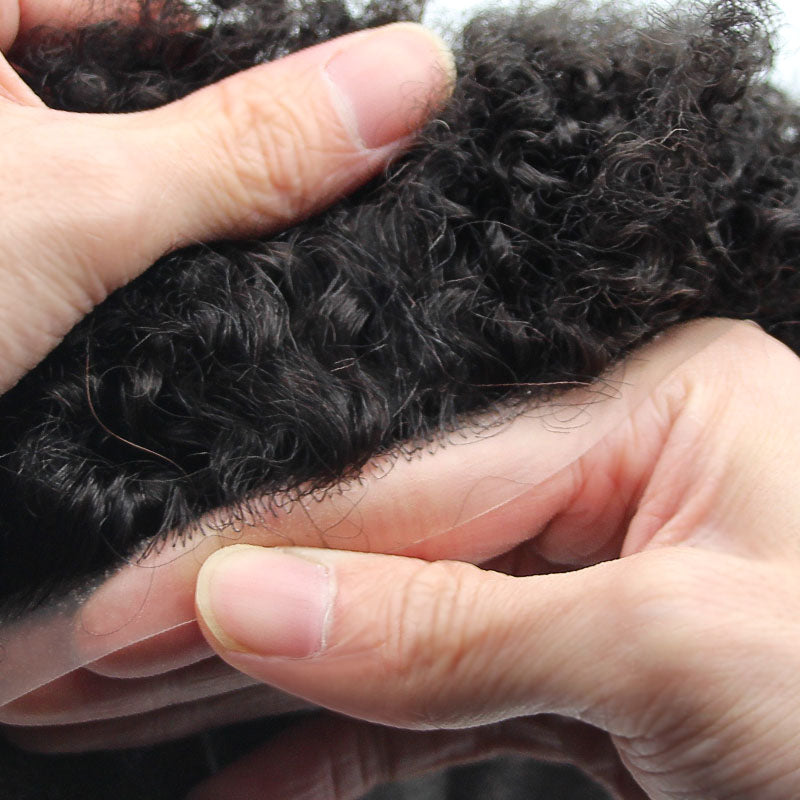 Sistema de cabello para hombre afroamericano de piel completa Más vendido en América del Norte Cabello 100% humano africano para hombres negros | Afeitado fácil