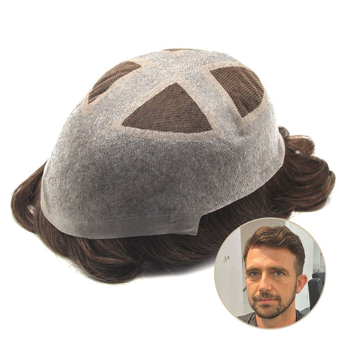 NQ4|Breathable Lace Hair System with 0.04mm Poly Skin Around Perimeter and Cross Section in Center | Easy to Work With