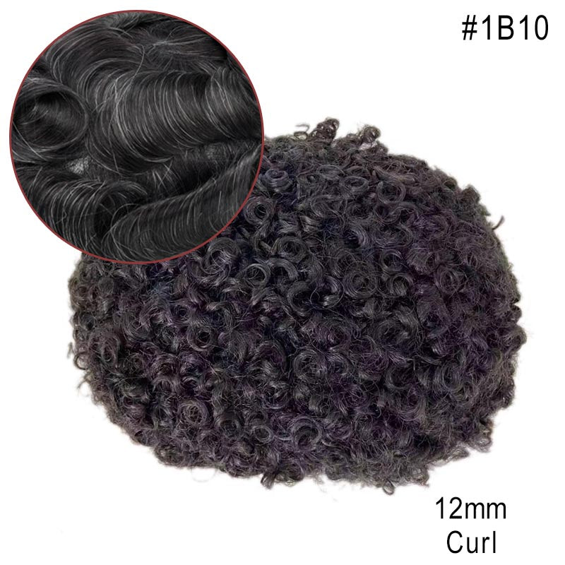 Sistema de cabello para hombre afroamericano de piel completa Más vendido en América del Norte Cabello 100% humano africano para hombres negros | Afeitado fácil