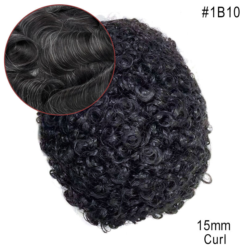 Sistema de cabello para hombre afroamericano de piel completa Más vendido en América del Norte Cabello 100% humano africano para hombres negros | Afeitado fácil