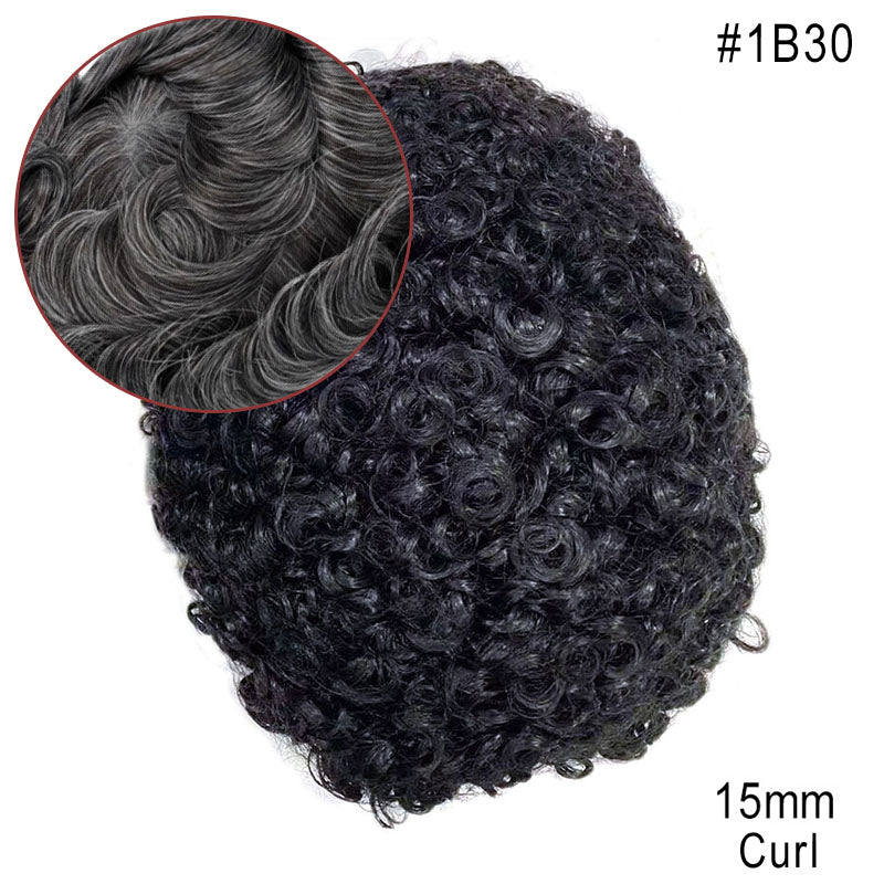 Sistema de cabello para hombre afroamericano de piel completa Más vendido en América del Norte Cabello 100% humano africano para hombres negros | Afeitado fácil