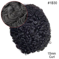 Sistema de cabello para hombre afroamericano de piel completa Más vendido en América del Norte Cabello 100% humano africano para hombres negros | Afeitado fácil