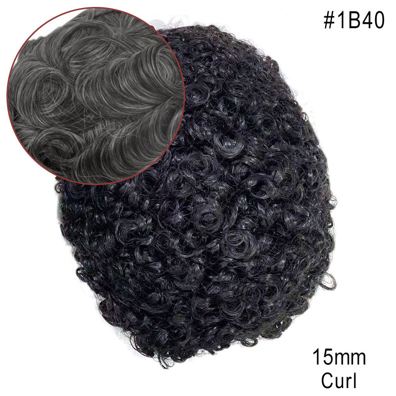 Sistema de cabello para hombre afroamericano de piel completa Más vendido en América del Norte Cabello 100% humano africano para hombres negros | Afeitado fácil