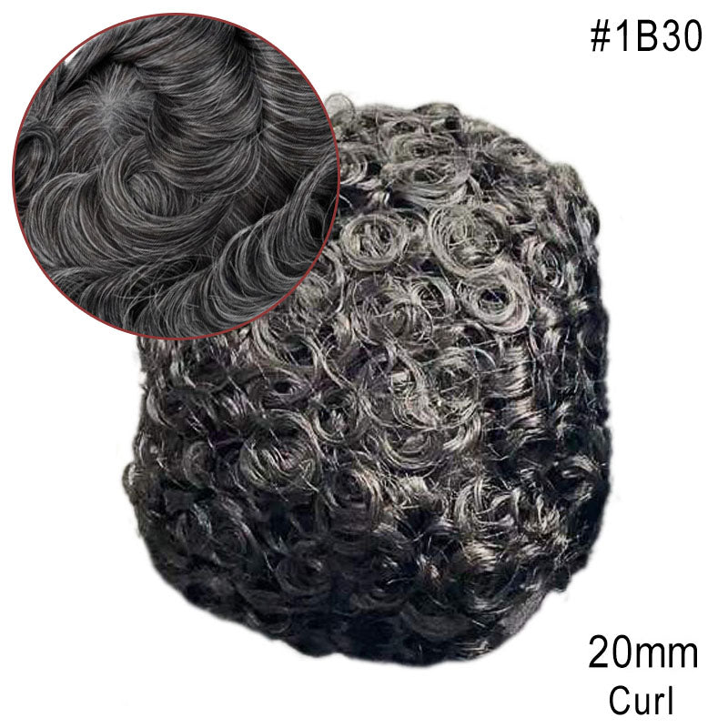 Sistema de cabello para hombre afroamericano de piel completa Más vendido en América del Norte Cabello 100% humano africano para hombres negros | Afeitado fácil