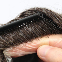 FSV-04 |Sistemi per capelli con pelle super sottile completa con anello a V da uomo | Base 0,04-0,06 mm | Morbido sulla pelle