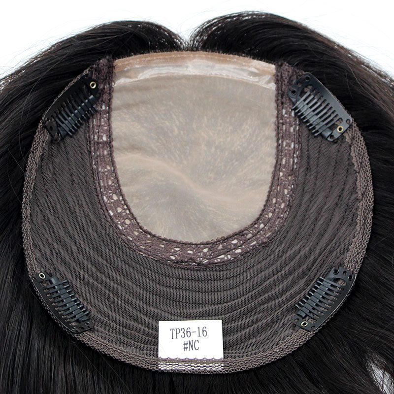 Parrucca lunga da donna in seta naturale con 100% capelli umani