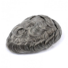 DLH-1|Diamond Lace Base Injected Thin Skin Men’s Hairpiece Attached with French Lace Front | Natural hairline