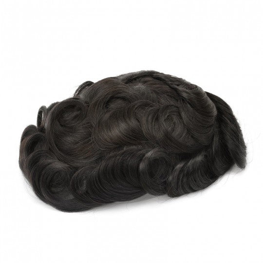 FML-B | Lace Front Fine Mono with PU Perimeter Off Black Hairpieces for Men