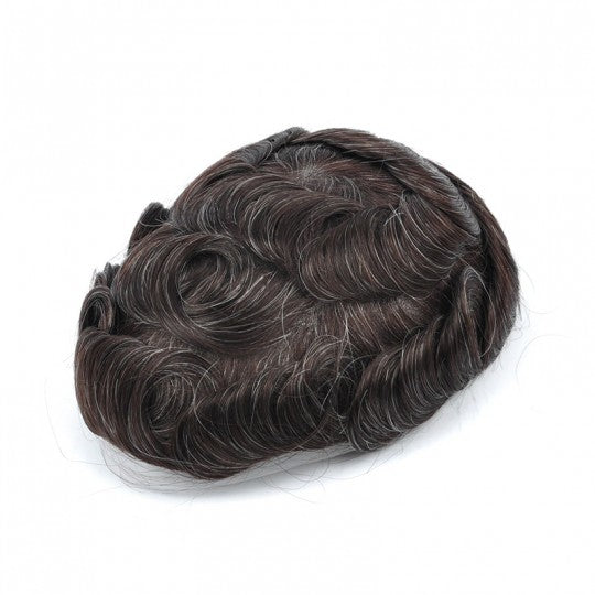 FSK-04 | Split knots with V-Looped Full Skin Men's Hair Systems | 0.04mm Base| Natural Thin Skin Easy Wear Men's Toupee