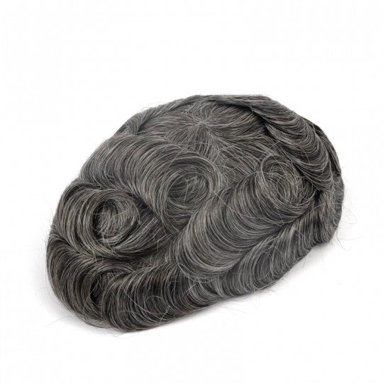 NEW-Q6 | French Lace Base With  PU Banded Easy Wear Breathable Lace Men's Human Hair Toupee |Top-quality Lace Base