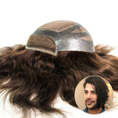 M27+ |Fine Mono with Lace Front and Skin back and sides Stock Hairpieces for Men | Long Hair Freedom Style
