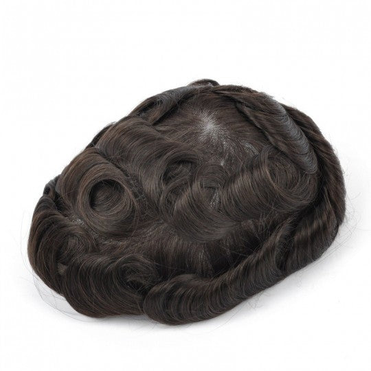 Liberty-C | Customized products | Hair Patch Clip System with French Lace Front and Lace Top with Thin Skin Hair System