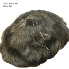 FSV-08 |Vollhaut-Haarersatzsystem mit V-Schlaufe für Männer | 0,08-0,10 mm Basis | Dauerhaft