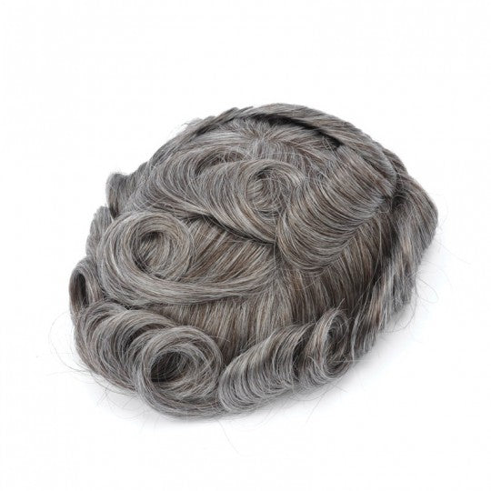 NEW-Q6 | French Lace Base With  PU Banded Easy Wear Breathable Lace Men's Human Hair Toupee |Top-quality Lace Base