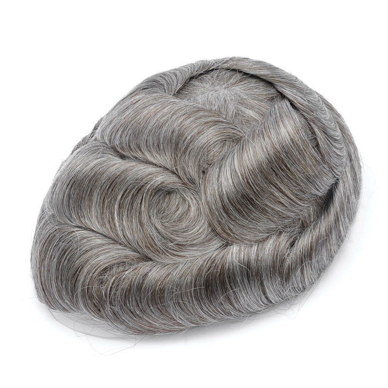NEW-Q6 | French Lace Base With  PU Banded Easy Wear Breathable Lace Men's Human Hair Toupee |Top-quality Lace Base