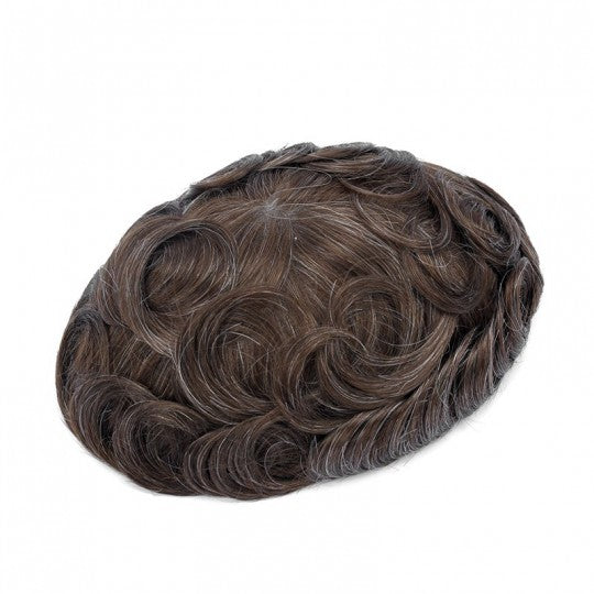 FSK-04 | Split knots with V-Looped Full Skin Men's Hair Systems | 0.04mm Base| Natural Thin Skin Easy Wear Men's Toupee