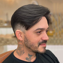 M27+ |Fine Mono with Lace Front and Skin back and sides Stock Hairpieces for Men | Long Hair Freedom Style