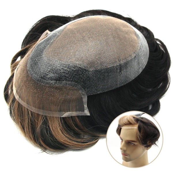 Maschinengefertigte Haarsysteme mit Spitzenfront für Männer| Modestil