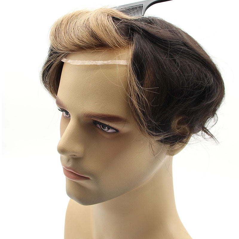 Maschinengefertigte Haarsysteme mit Spitzenfront für Männer| Modestil