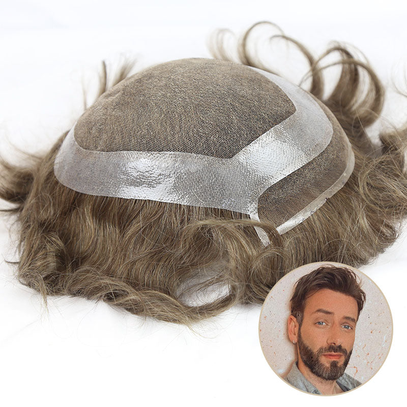 Hollywood lace: Men's Clip Hair System with Lace Front