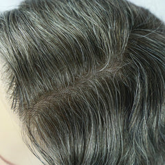 FSV-06 | Volle dünne Haut V-Looped Stock Herren Haarteile | 0,06-0,08 mm Basis | Mittlere Dicke