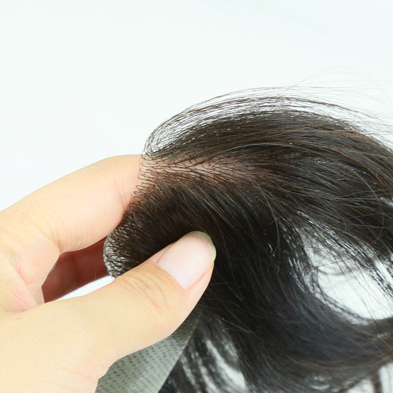 Pieces of Frontal Hairpieces for Men Made with a Super Thin Skin Base