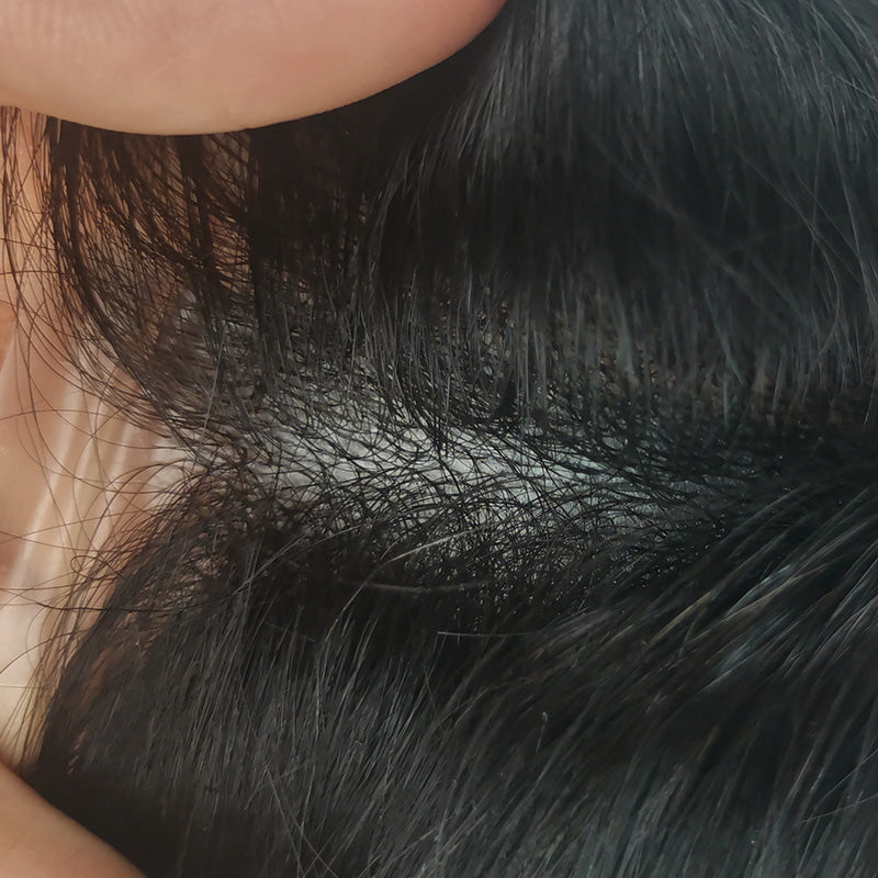 FSV-08 |Sistema di sostituzione dei capelli per uomo con anello a V per tutta la pelle | Base da 0,08-0,10 mm | Durevole