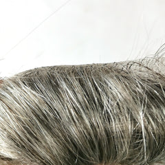 FSV-G |Full Skin V-looped Hairpieces | #1B with65%-100% Gray Human Hair | Replace Synthetic Hair