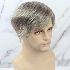 Liberty-C | Customized products | Hair Patch Clip System with French Lace Front and Lace Top with Thin Skin Hair System