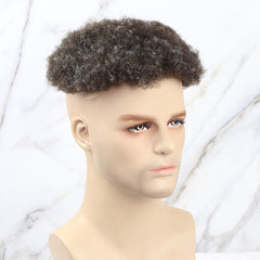 AFR-Q6 | Customized products | French Lace with PU back and side Afro American Hair System For Black men
