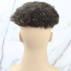 AFR-Q6 | Customized products | French Lace with PU back and side Afro American Hair System For Black men