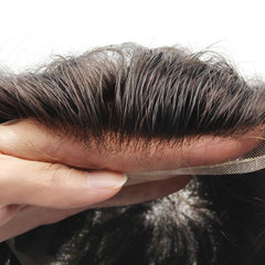 FLH |Sistemi di sostituzione dei capelli in pizzo francese completo per uomo | Sistema per capelli traspirante