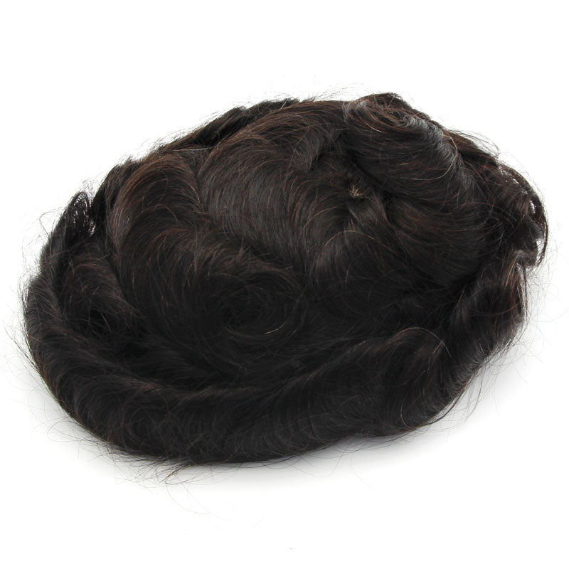 DLH-A | Base de seda con parte inferior de malla de diamante frontal de encaje Pelucas de cabello humano para hombres | Técnicas de aguja de manejo especial | La raíz de cabello más natural