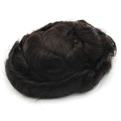 NEW-Q6 | French Lace Base With  PU Banded Easy Wear Breathable Lace Men's Human Hair Toupee |Top-quality Lace Base