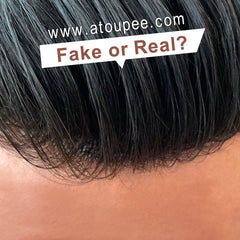 Pieces of Frontal Hairpieces for Men Made with a Super Thin Skin Base