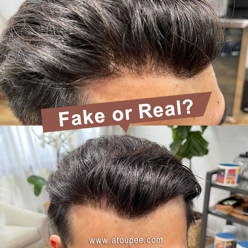 Pieces of Frontal Hairpieces for Men Made with a Super Thin Skin Base